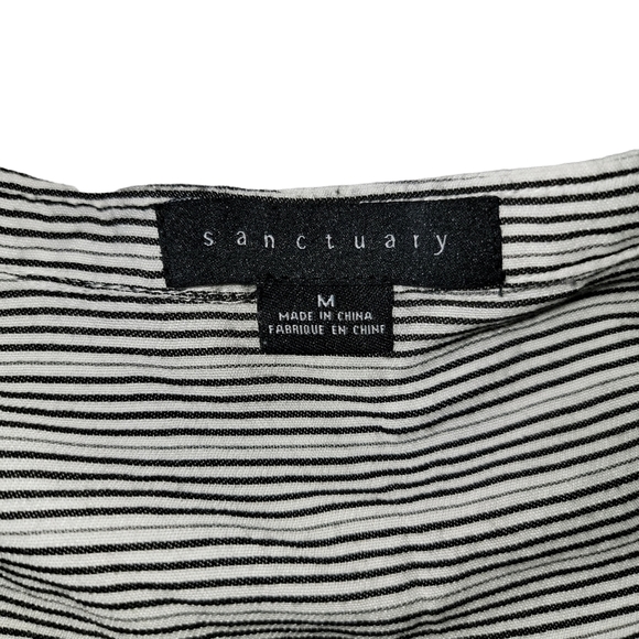 Sanctuary Striped Black and White Button Down Ellis Shirt Dress, Size M - Picture 9 of 12